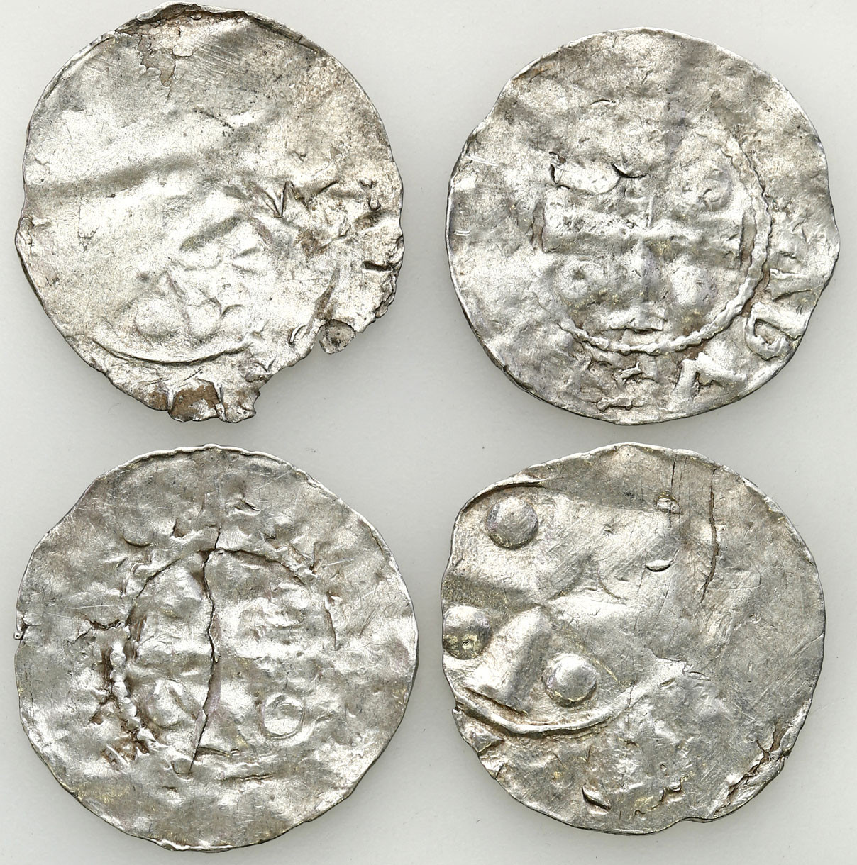 Niemcy, Frankonia - Moguncja. Denar, zestaw 4 monet